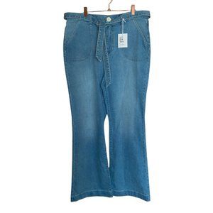 LC Lauren Conrad Light Blue Wide Leg Jeans with Tie Belt!!!